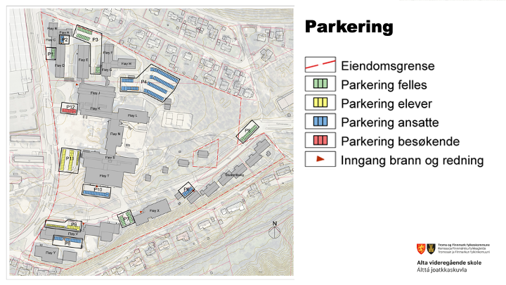 Kart for parkering - Klikk for stort bilde